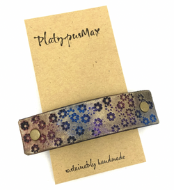 Wildflowers Leather Barrette