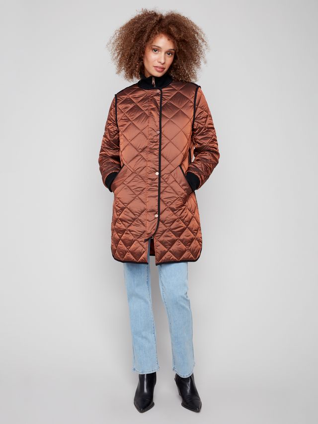 Copper Long Quilted Jacket