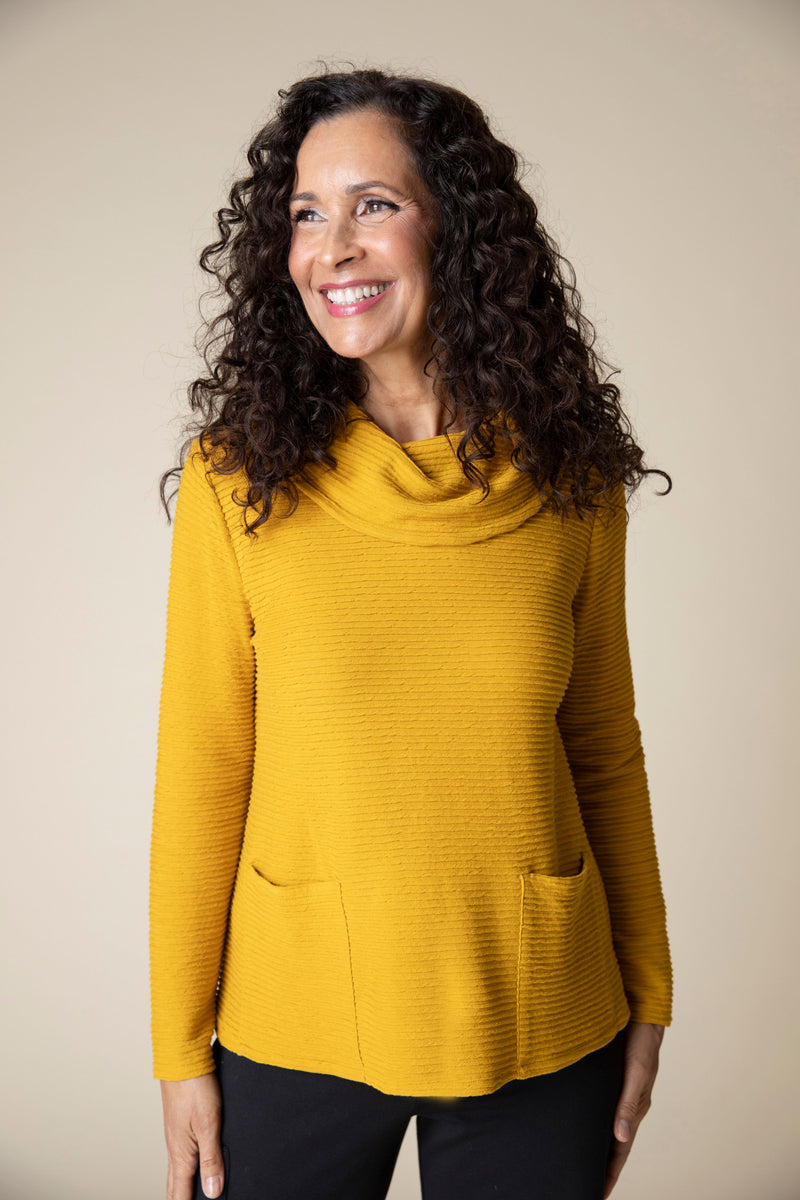 Honey Texture Pocket Cowl Top