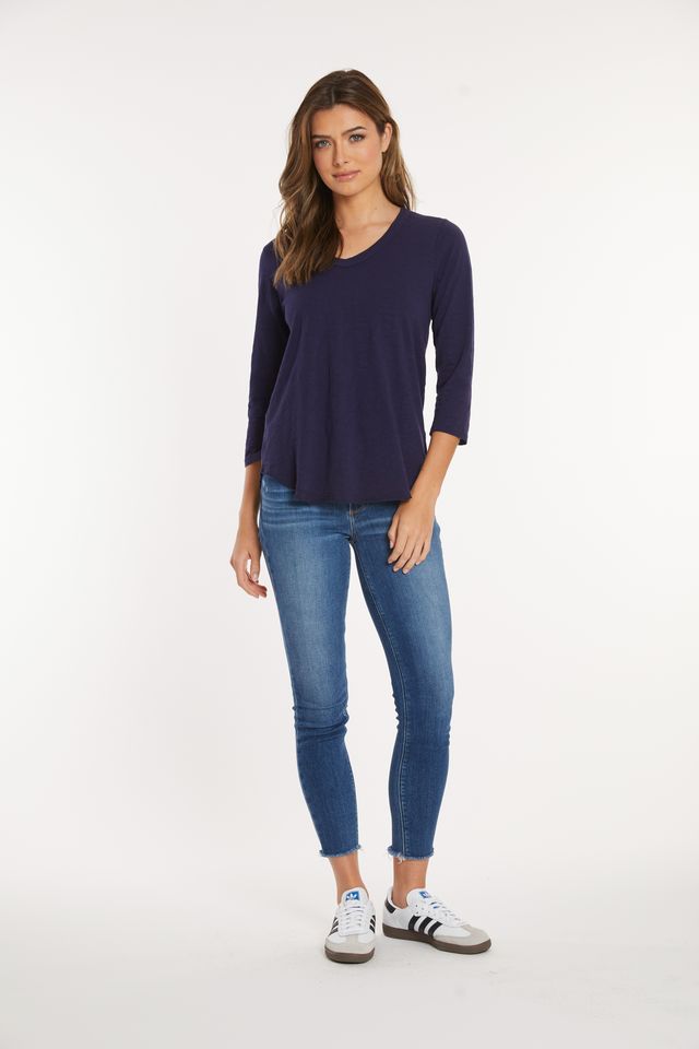 Vibrant Navy V-Neck Tee