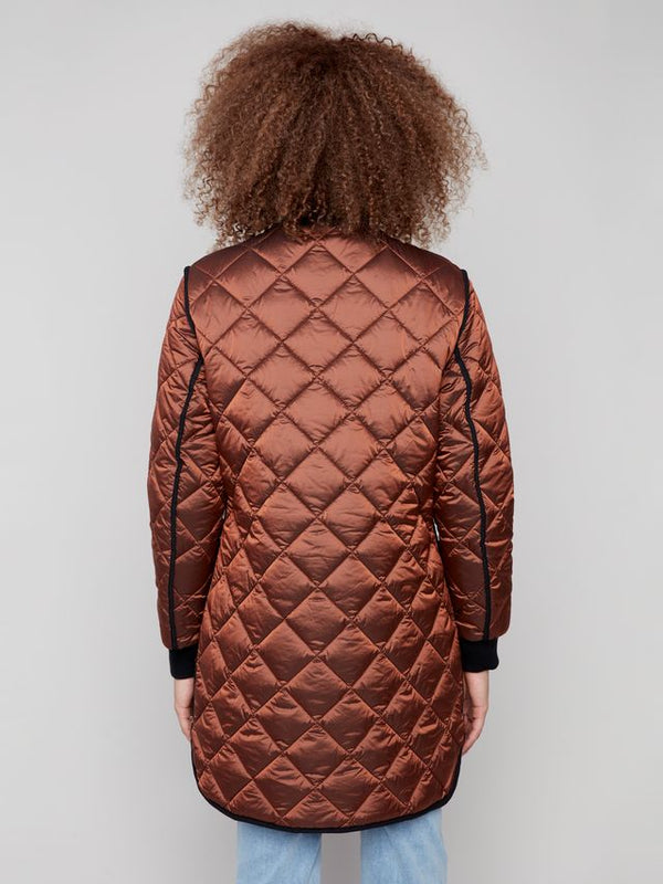 Copper Long Quilted Jacket