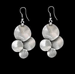 Overlap Circles Pewter Earrings