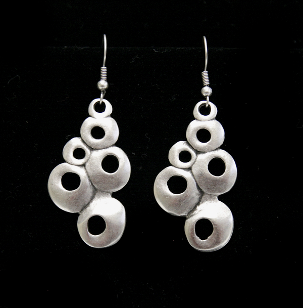 Bubbles Pewter Earrings