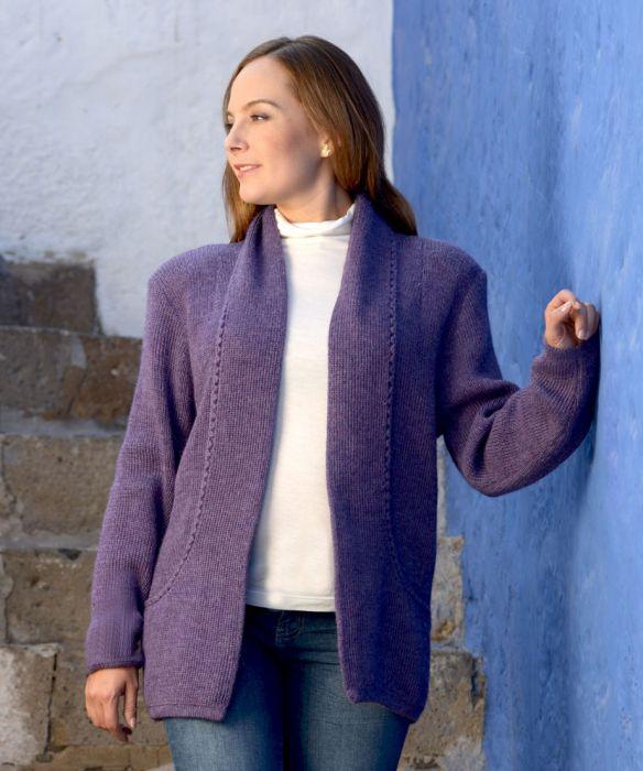 Purple Alpaca Cardigan