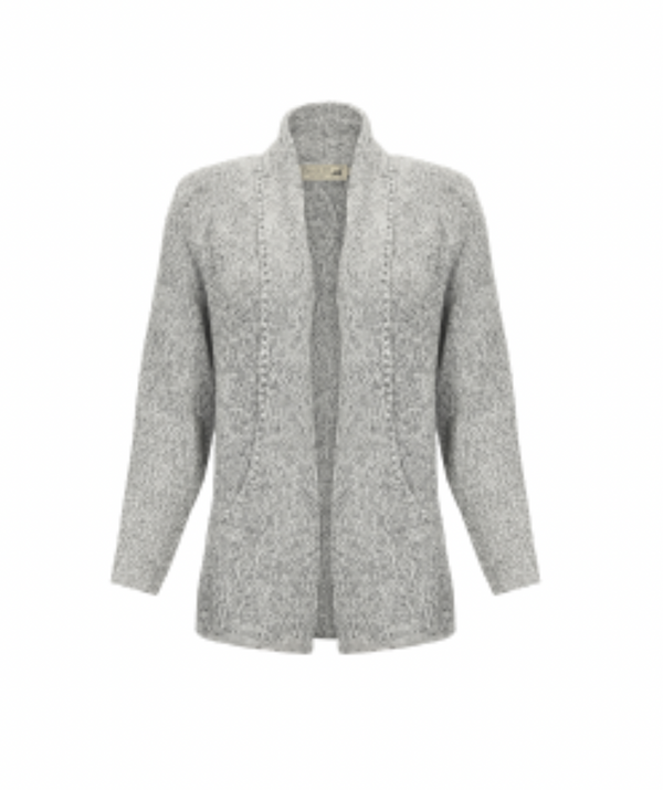 Silver Melange Alpaca Cardigan