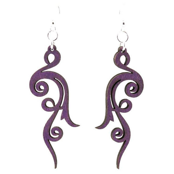 Purple Scroll Earring