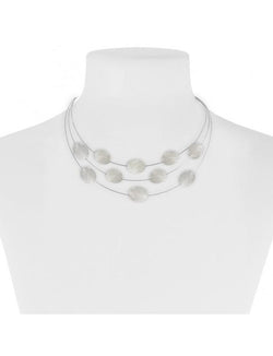 Silver Disc Floating Necklace