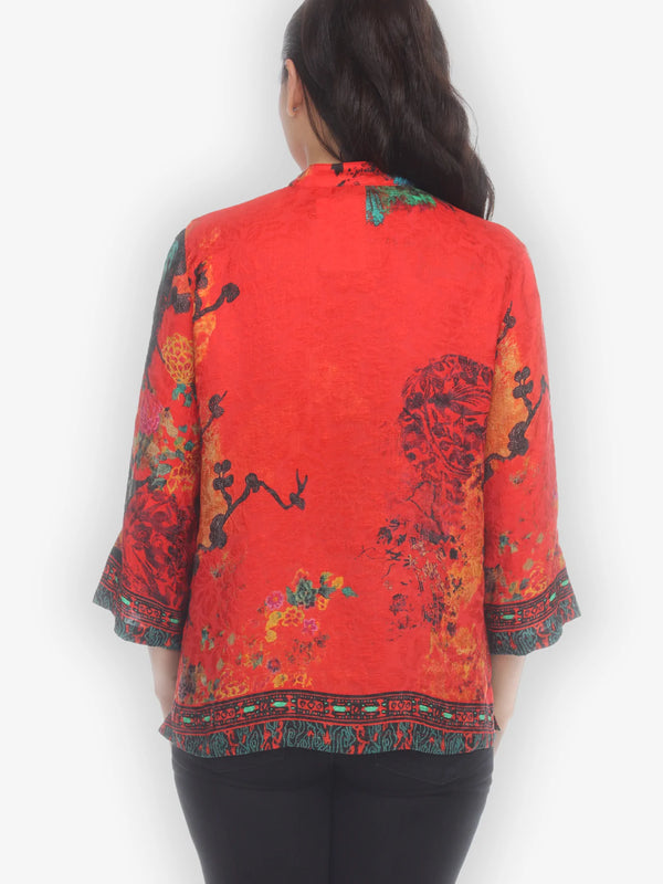 Vintage Vase Silk Blouse