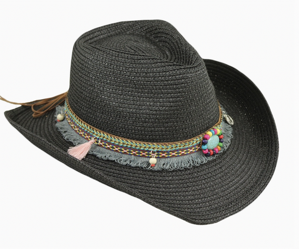 Black Bead Band Cowboy Hat