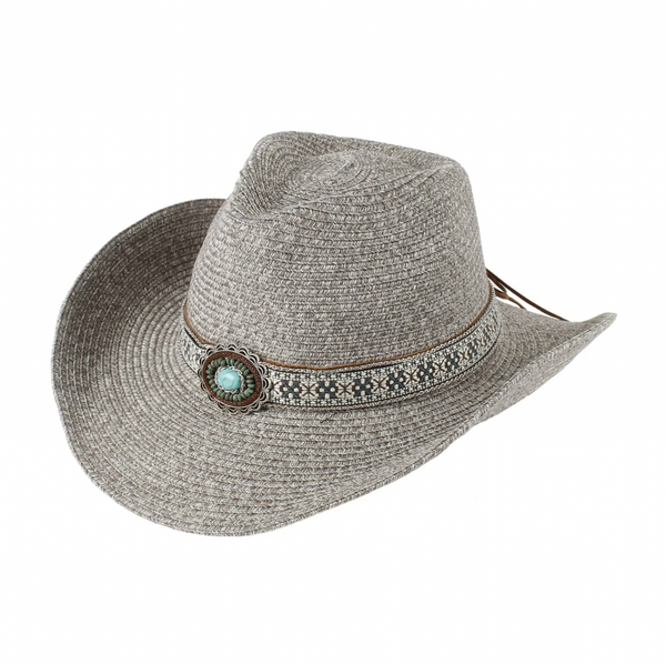 Grey Medallion Band Cowboy Hat