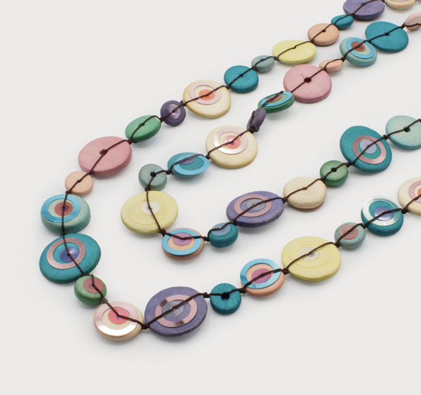 Pastel Wrapped Wood Necklace