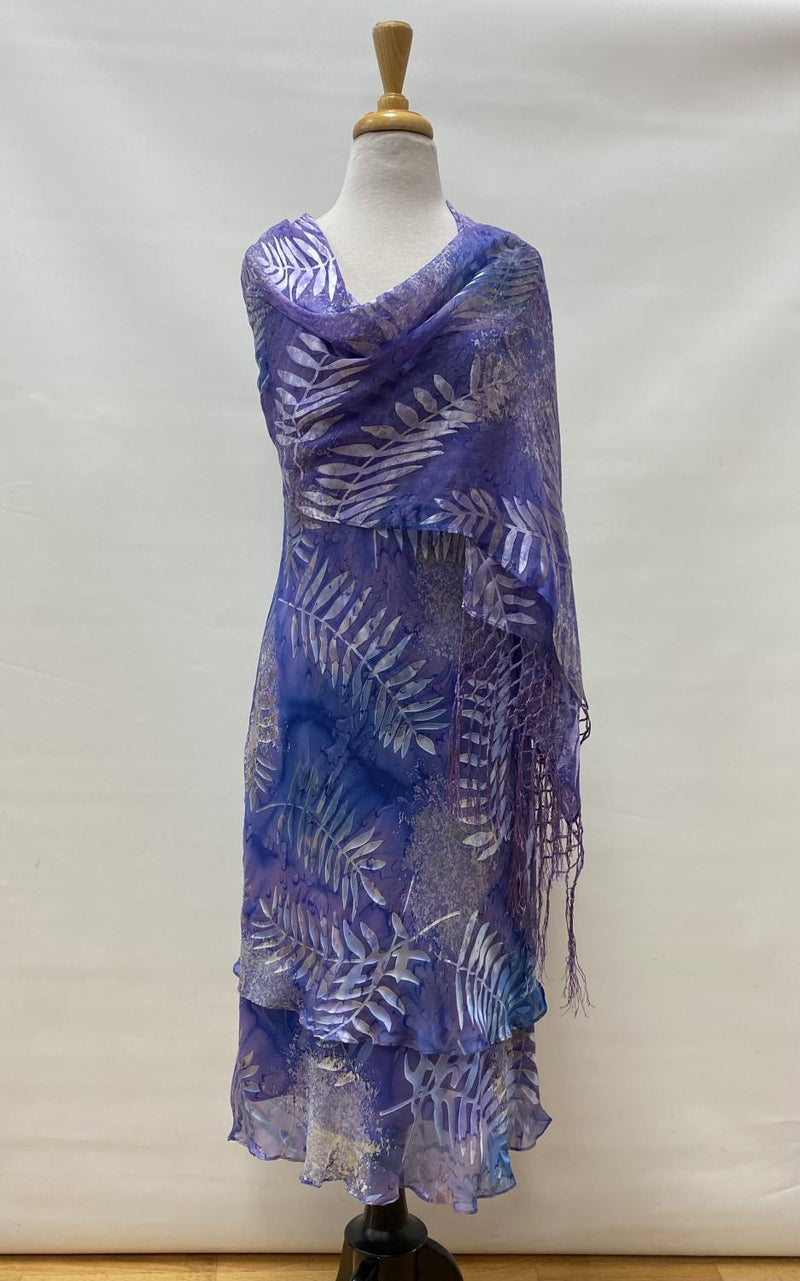 Lavender Fern Silk Burnout Ankle Dress Set