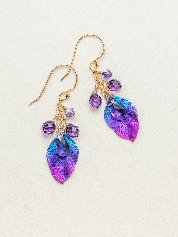 Purple Cascading Elm Earrings