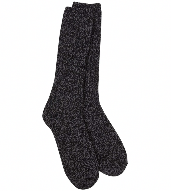 Men's Black Rib Crew Sock