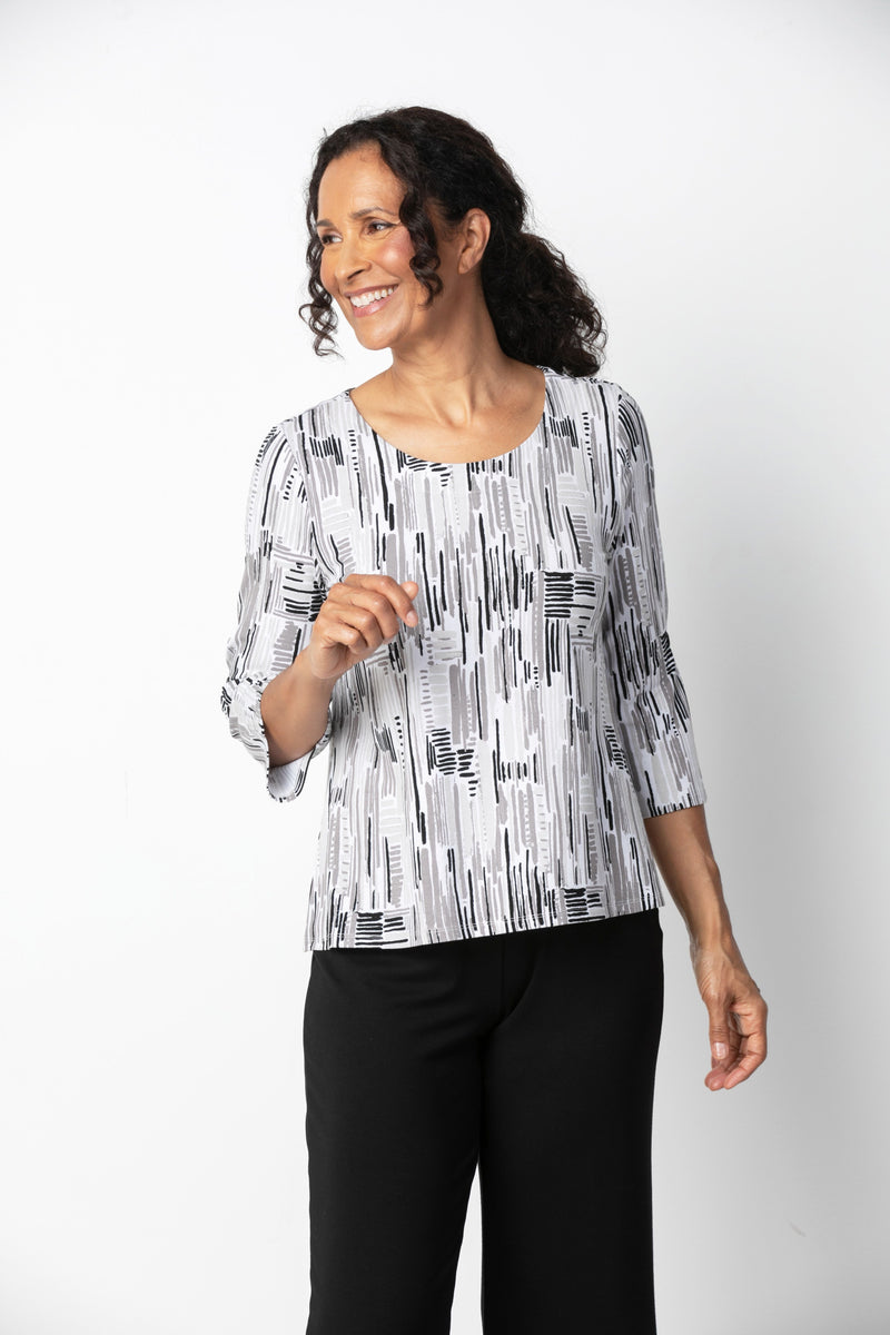 Dove Lines Rayon Swing Top