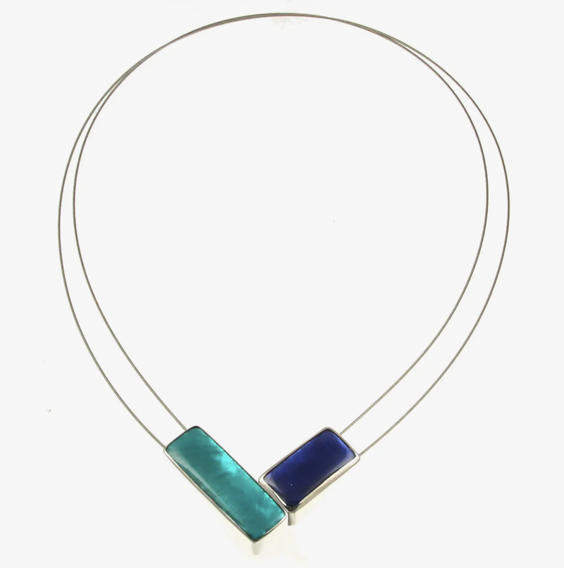 Blue Vee Magnetic Lock Necklace
