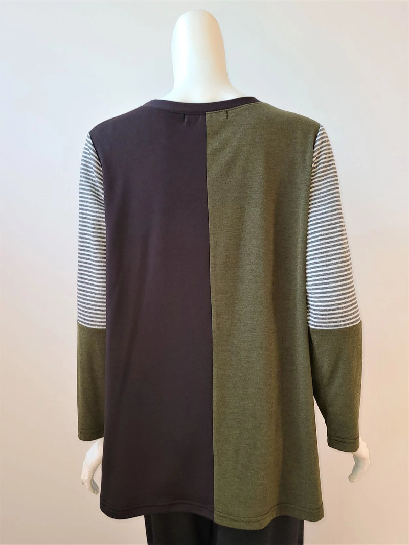 Olive Colorblock Top