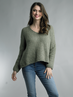 Olive Vee Sweater