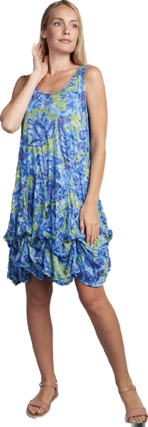 Blue Floral Crinkle Dress – Gondwana & Divine Clothing Co.