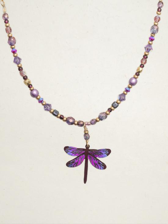 Violet Dragonfly Necklace