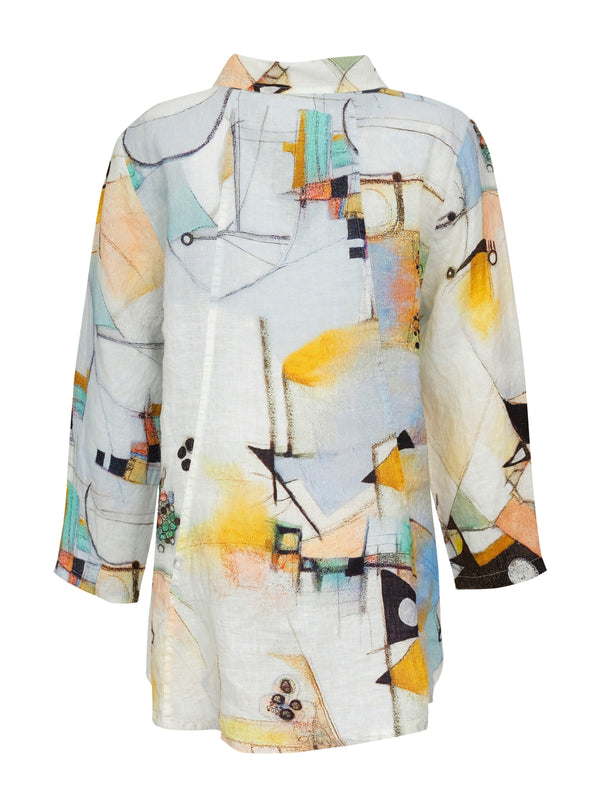 Abstract Art Linen Jacket