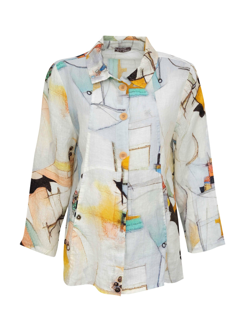 Abstract Art Linen Jacket