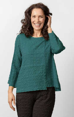 Teal Pucker Pullover