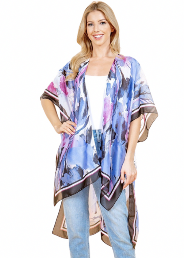 Watercolor Satin Kimono