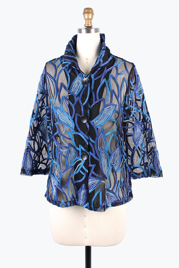 Blue Soutache Statement Jacket
