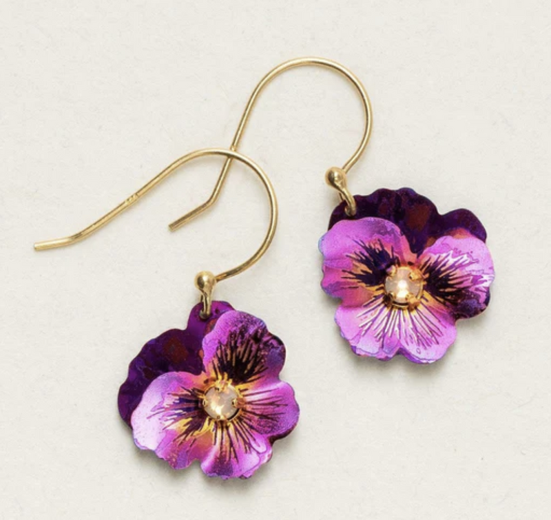 Fuchsia Garden Pansy Earring