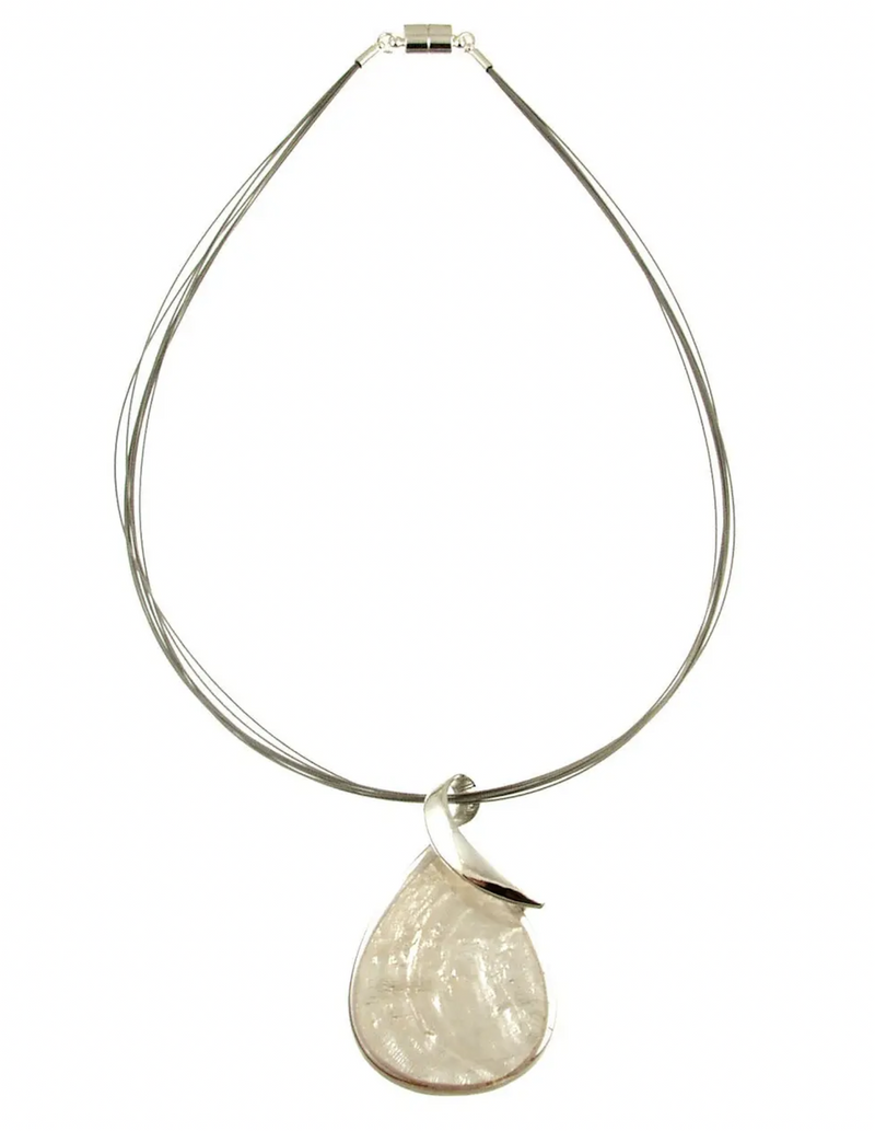 White Resin Tear Necklace