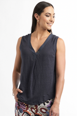 Smoke Linen Jersey Tank