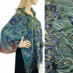 Van Gogh Iris Button Shawl