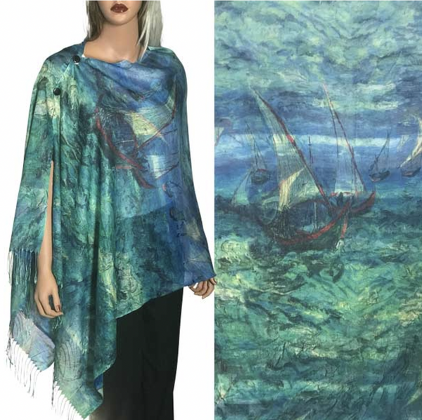 Seascape Button Shawl