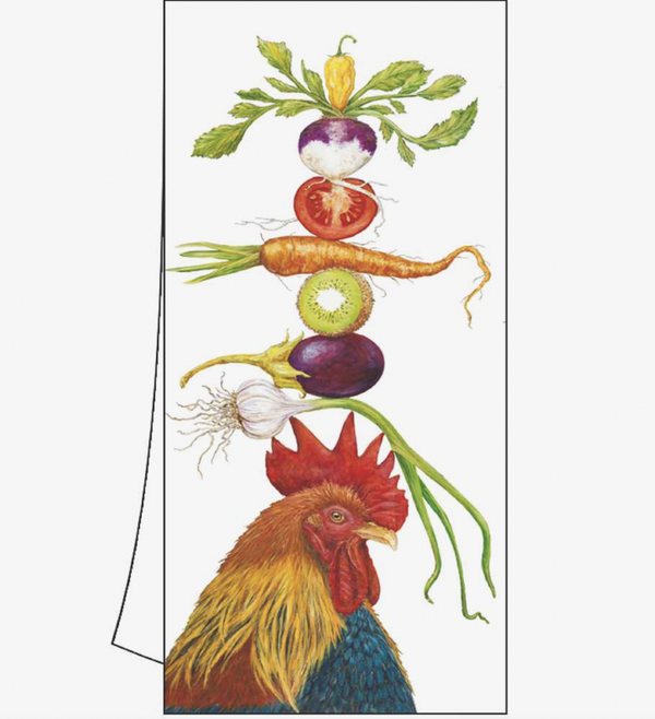 Rooster Love Kitchen Towel