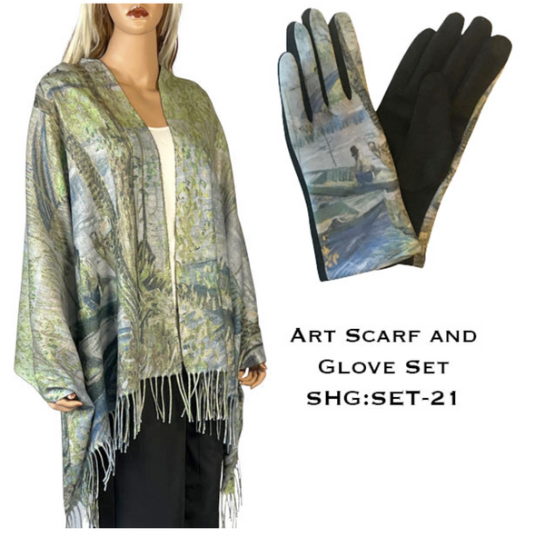 Boat & Tree Scarf Set