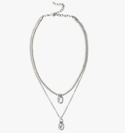 Handmade Crystal Pewter Necklace