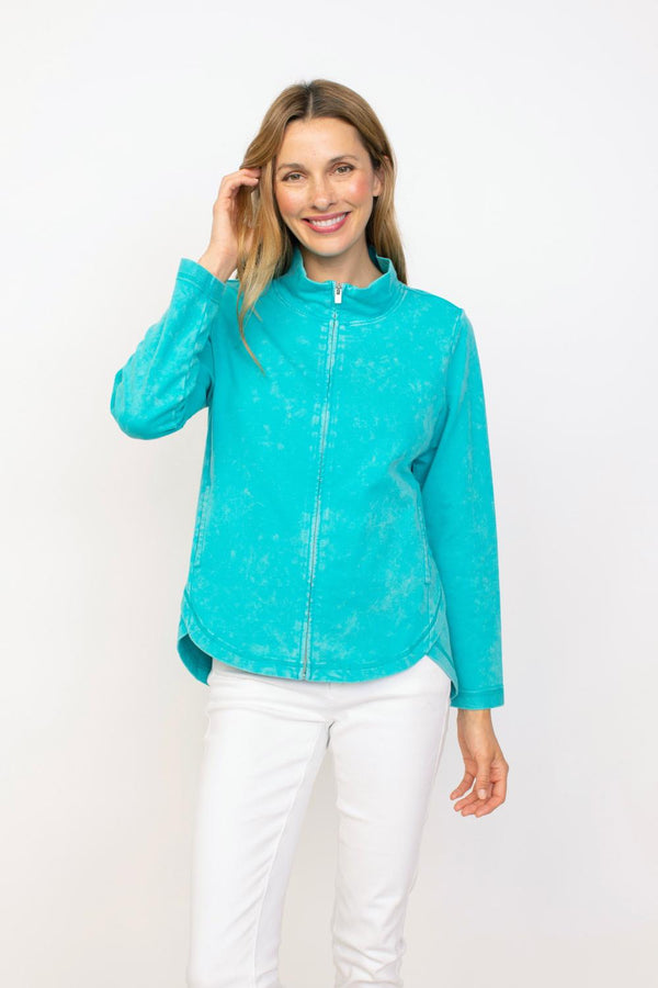 Turquoise Mineral Zip Jacket