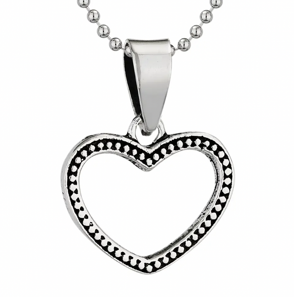Sterling Open Heart Necklace