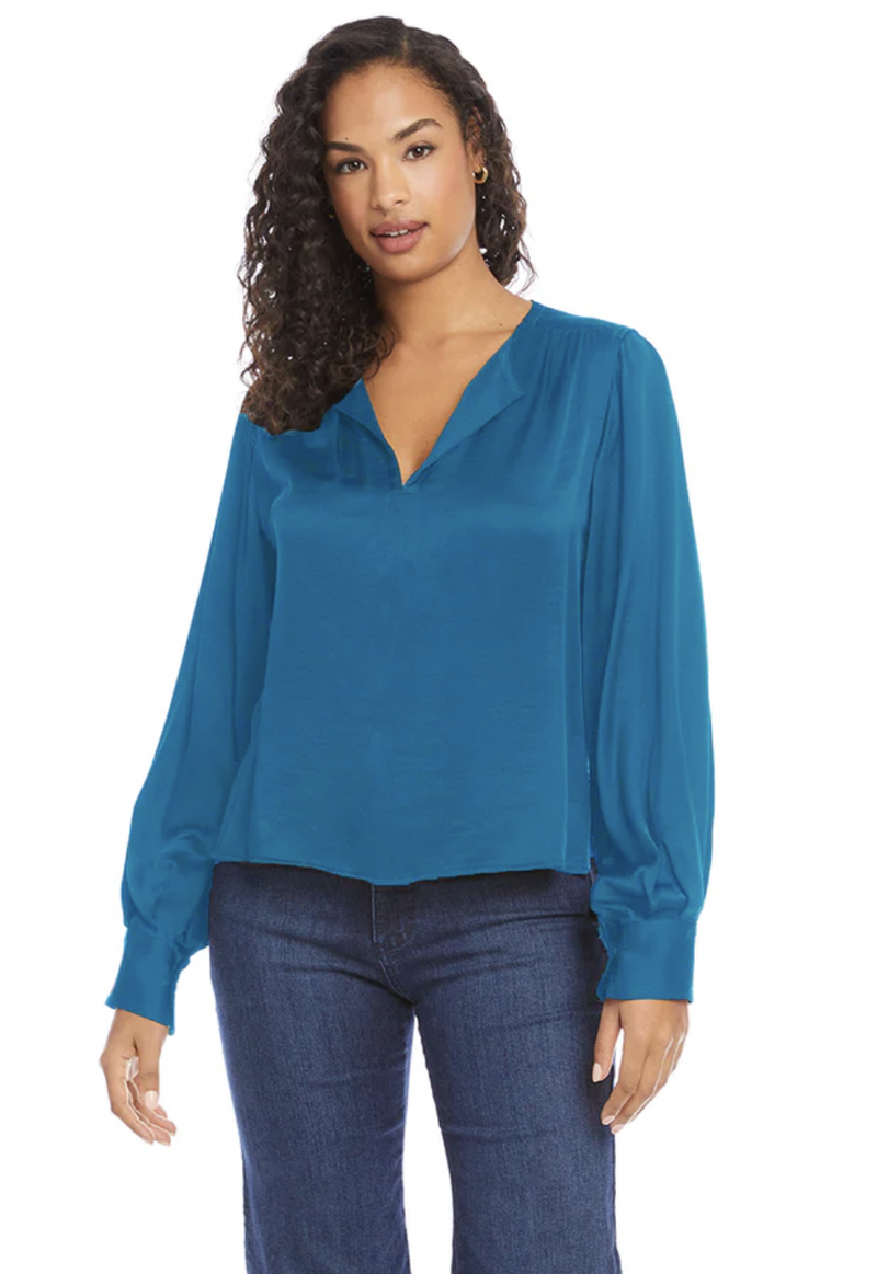 Teal Satin Blouse – Gondwana & Divine Clothing Co.