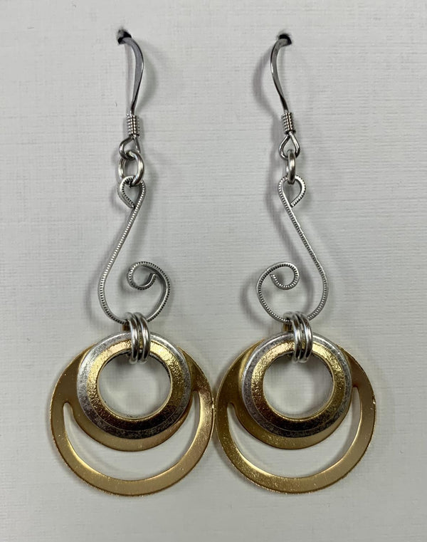 Gold Multi Ring Earring