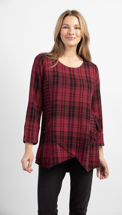 Red Plaid Pocket Tunic