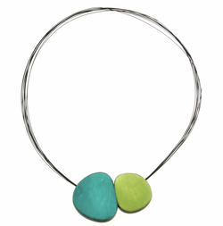 Turq/Lime Organic Necklace