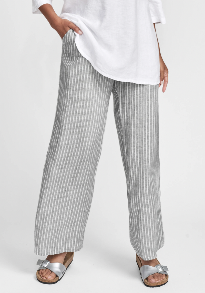 Grey Stripe Linen Pant