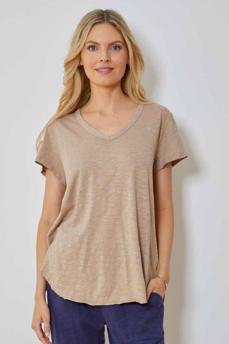Taupe Short Sleeve Top