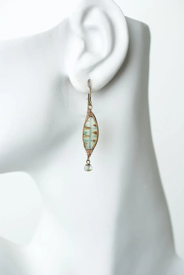 Herringbone Czech Glass Earring