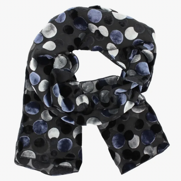 Black Dot Velvet Scarf