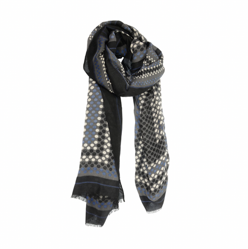 Black & Blue Dots Scarf