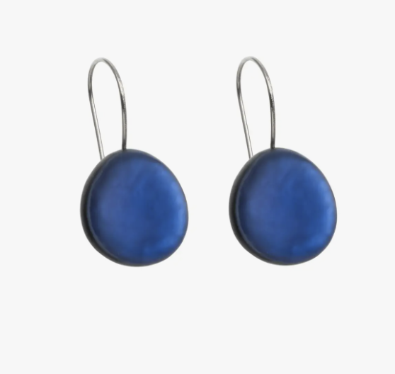 Medium Blue Resin Earrings