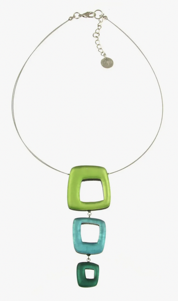 Green Squares Necklace